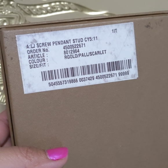 Burberry Nut & Bolt Rose Gold Drop Earrings - Picture 12 of 13